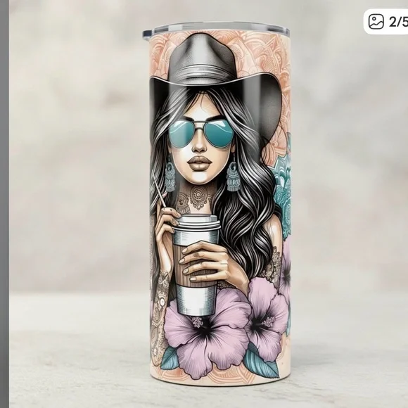 TUMBLER IF YOU NEVER TRY YOU”LL NEVER KNOW 20oz SKINNY TALL TUMBLER NWT - Picture 2 of 4